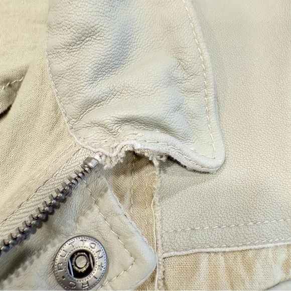 JKT NYC Jakett Khaki/ Green Utility Military Jacket Cotton/leather Trim S - Picture 13 of 13